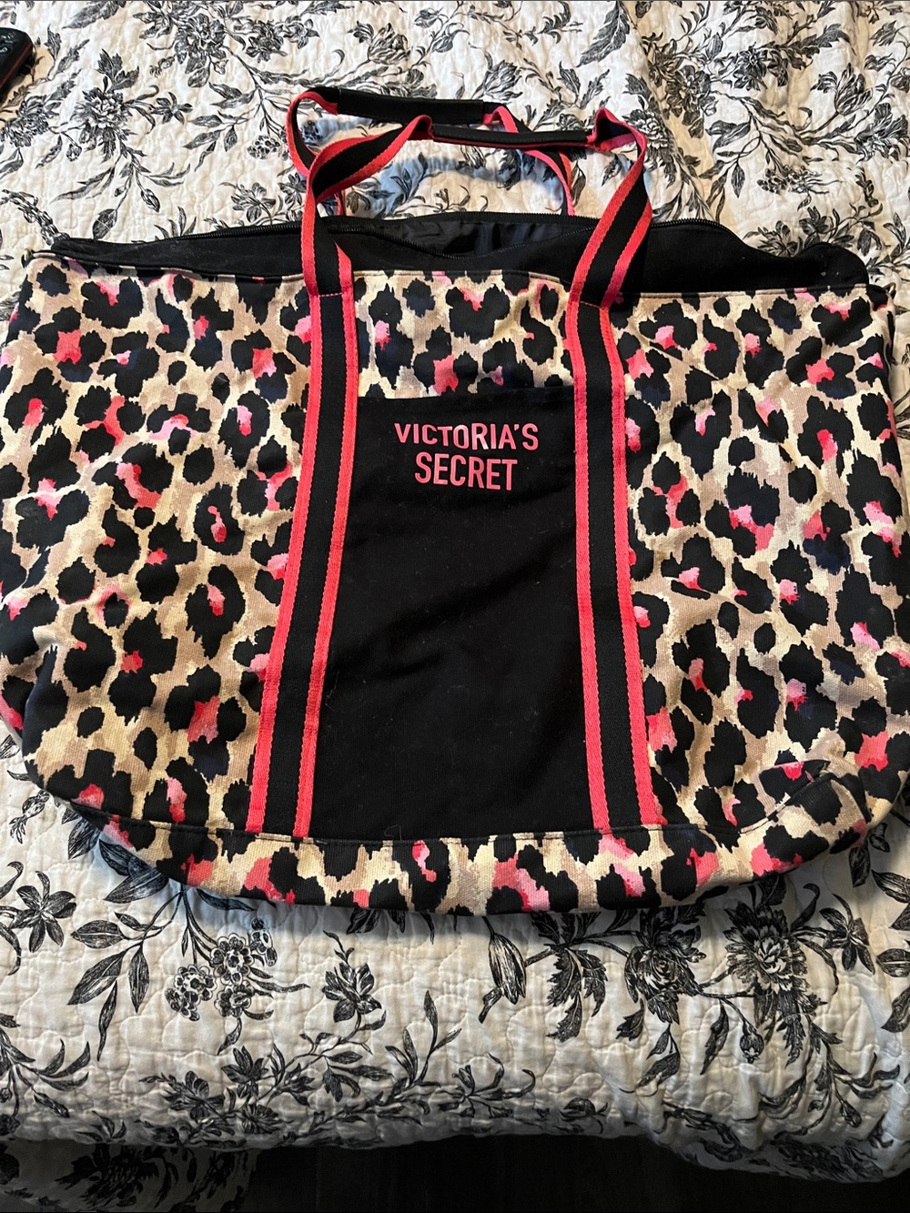 Last Chance! Victoria's Secret Black and Pink Leopard Tote